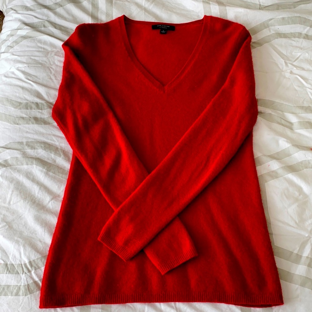 Ann Taylor Red size s Cashmere Sweater